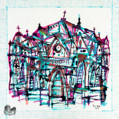 Khăn Tơ Tằm S/80-ART-24.004 CATHOLIC(Xóm đạo)