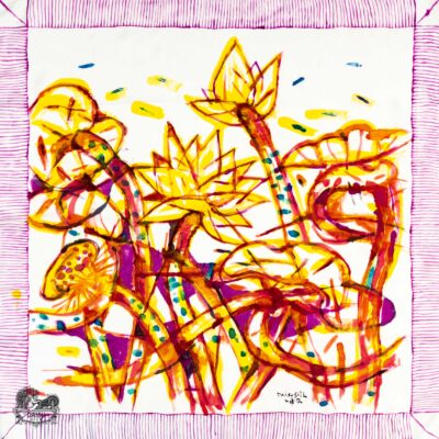 Khăn Tơ Tằm S/80-ART-24.011 LOTUS#3(Sen 3)