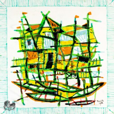 Khăn Tơ Tằm S/80-ART-24.019 BOAT WHARF#2(Bến thuyền 2)