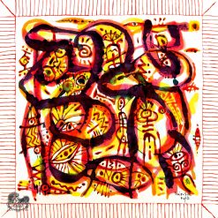 Khăn tơ tằm S/65-ART-24.016 ANCIENT CHARACTER#6(Ký Tự Cổ 6)