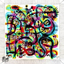 Khăn tơ tằm S/65-ART-24.017 ANCIENT CHARACTER#7(Ký Tự Cổ 7)