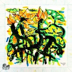 Khăn tơ tằm S/65-ART-24.018 LOTUS#4(Sen 4)