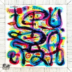 Khăn tơ tằm S/65-ART-24.020 ANCIENT CHARACTER#9(Ký Tự Cổ 9)