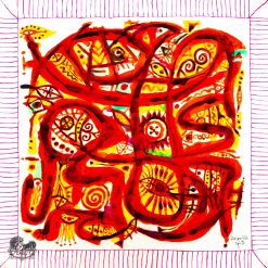 Khăn tơ tằm S/65-ART-24.023 ANCIENT CHARACTER#11(Ký Tự Cổ 11)