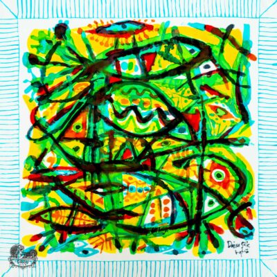 Khăn tơ tằm S/65-ART-24.025 FISH#2(Cá 2)