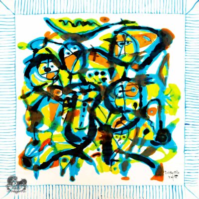 Khăn tơ tằm S/65-ART-24.044 ANCIENT CHARACTER#15(Ký Tự Cổ 15)