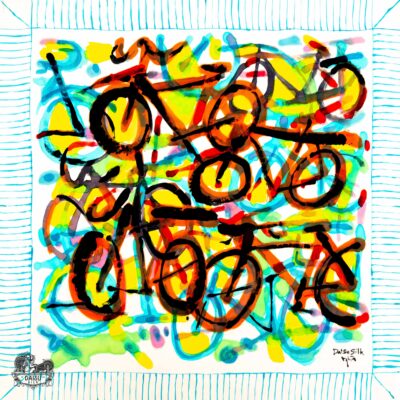 Khăn tơ tằm S/65-ART-24.054 BYCICLES#1(Xe đạp 1)