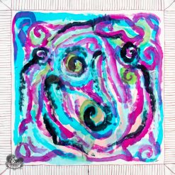 Khăn Tơ Tằm S/80-ART-24.034 BLUE MOVING#2(Chuyển Động Xanh 2)