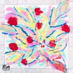 Khăn Tơ Tằm S/80-ART-24.036 SUNNY FLOWERS#2(Hoa Nắng 2)