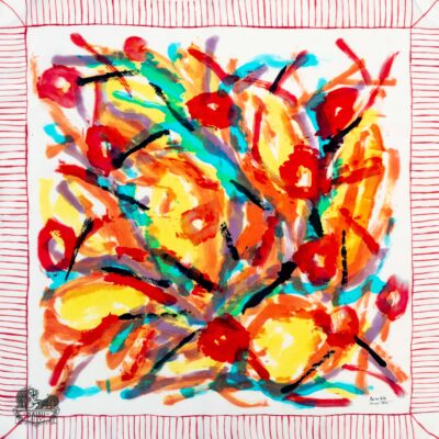 Khăn Tơ Tằm S/80-ART-24.040 SUNNY FLOWERS#4(Hoa Năng 4)