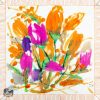 Silk Scarf S/80-ART-24.043 SUNNY FLOWERS#5