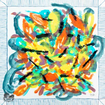 Khăn Tơ Tằm S/80-ART-24.048 SUNNY FLOWERS#7(Hoa Nắng 7)